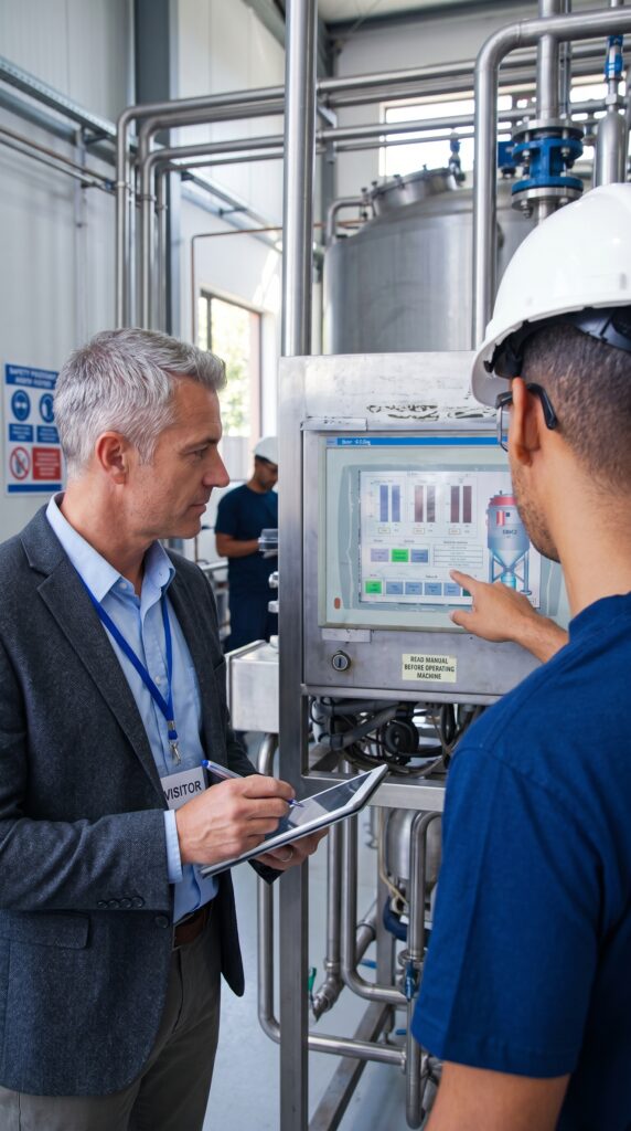 Visita t&eacute;cnica para laudos e inspe&ccedil;&otilde;es el&eacute;tricas realizada por engenheiro eletricista em instala&ccedil;&atilde;o industrial.